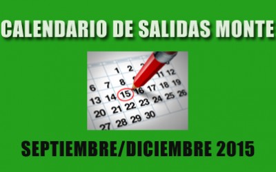 CALENDARIO MONTAÑISMO SEP/DIC. 2015