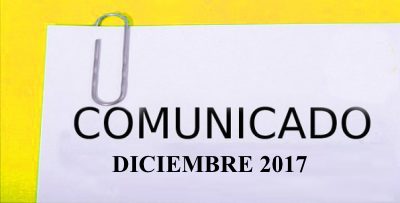 COMUNICADO DICIEMBRE 2017