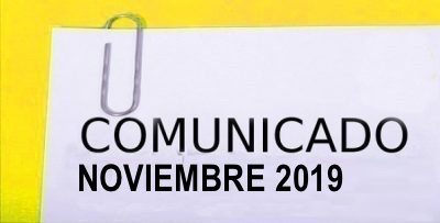 COMUNICADO NOVIEMBRE 2019