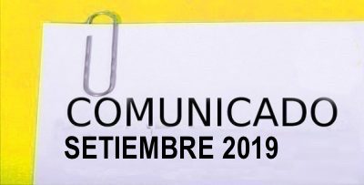 COMUNICADO SETIEMBRE 2019